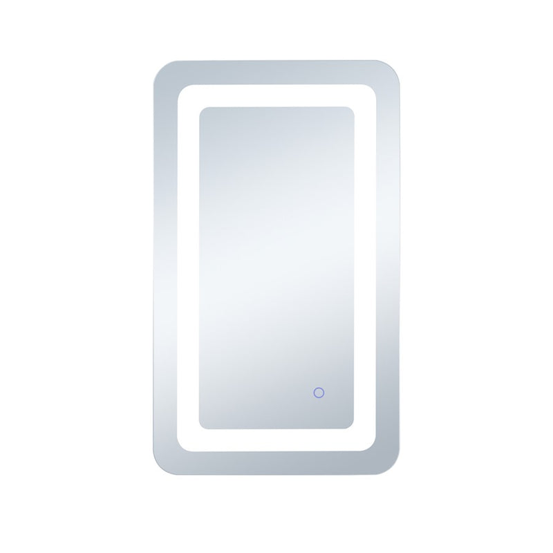Elegant Decor Genesis 27X30" Soft Edge LED Mirror, Glossy White