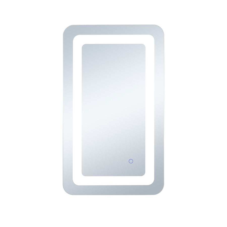Elegant Decor Genesis 27X30" Soft Edge LED Mirror, Glossy White