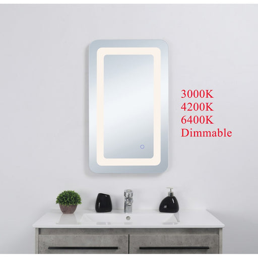 Elegant Decor Genesis 27X30" Soft Edge LED Mirror, Glossy White