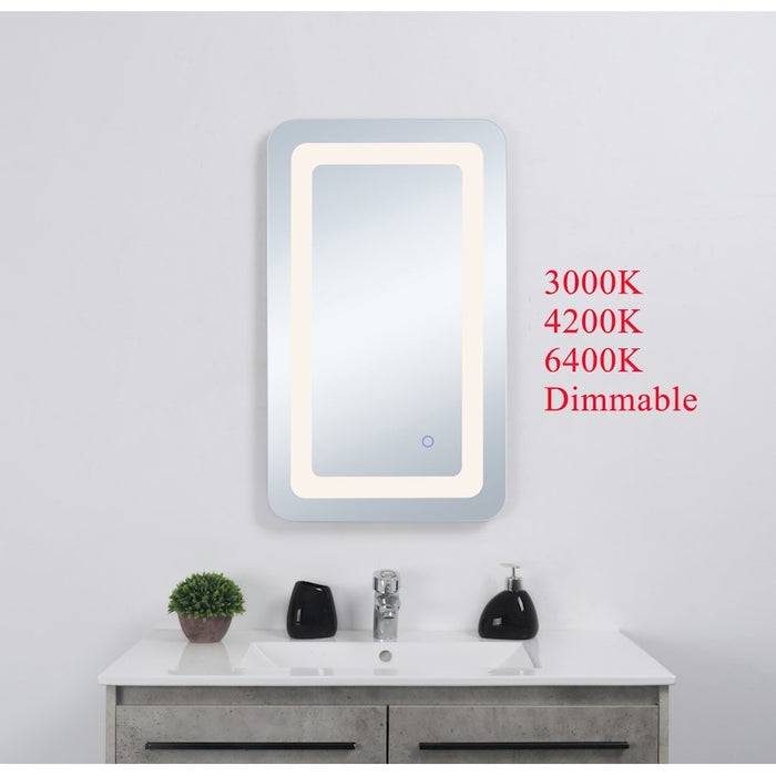 Elegant Decor Genesis 27X30" Soft Edge LED Mirror, Glossy White