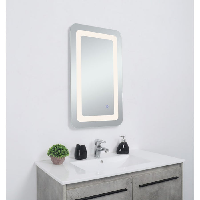 Elegant Decor Genesis 27X30" Soft Edge LED Mirror, Glossy White