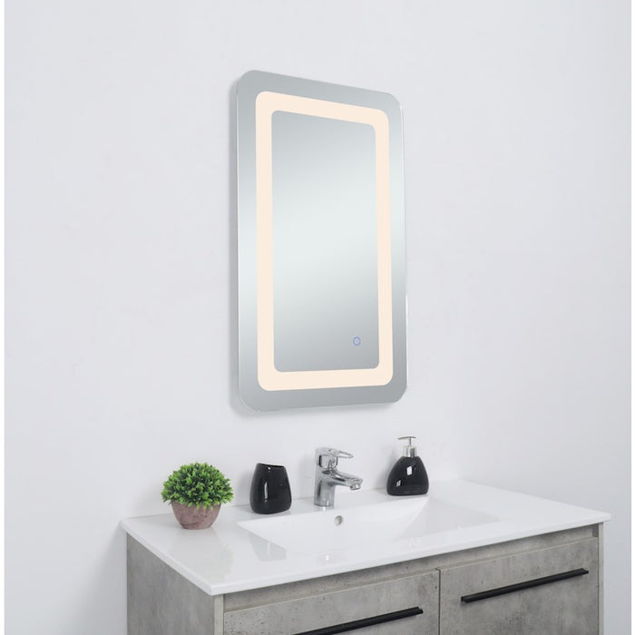 Elegant Decor Genesis 27X30" Soft Edge LED Mirror, Glossy White
