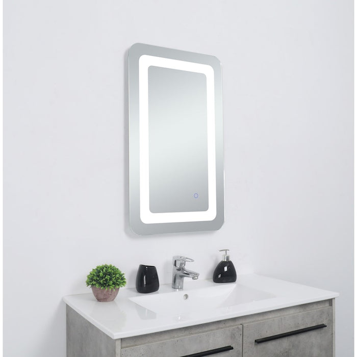 Elegant Decor Genesis 27X30" Soft Edge LED Mirror, Glossy White