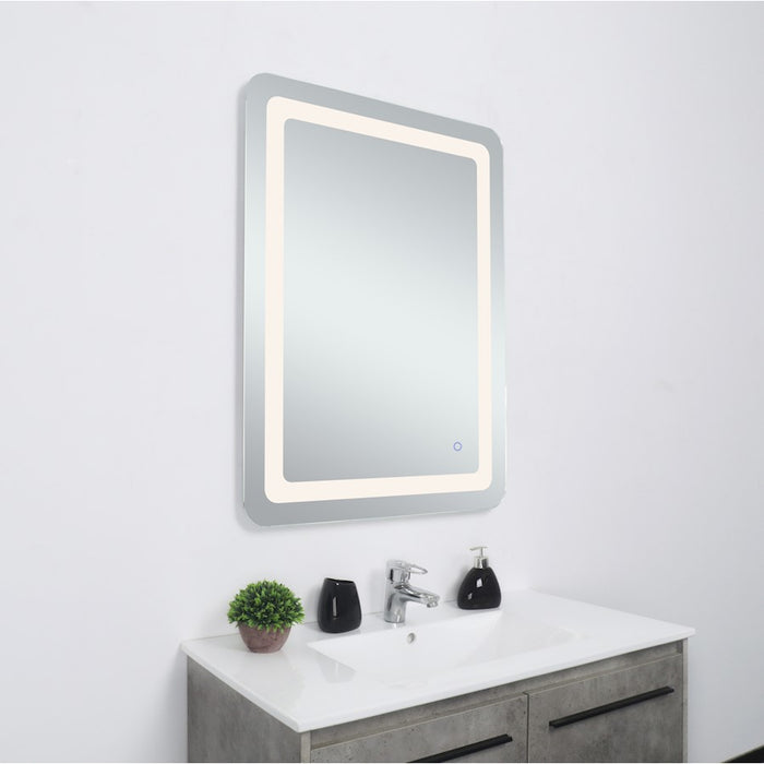 Elegant Decor Genesis 27X36" Soft Edge LED Mirror, Glossy White