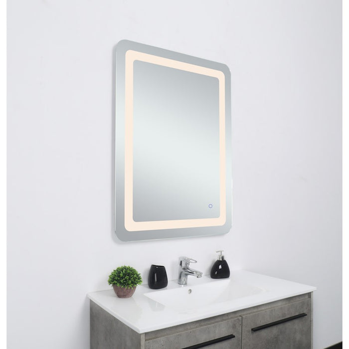 Elegant Decor Genesis 27X36" Soft Edge LED Mirror, Glossy White