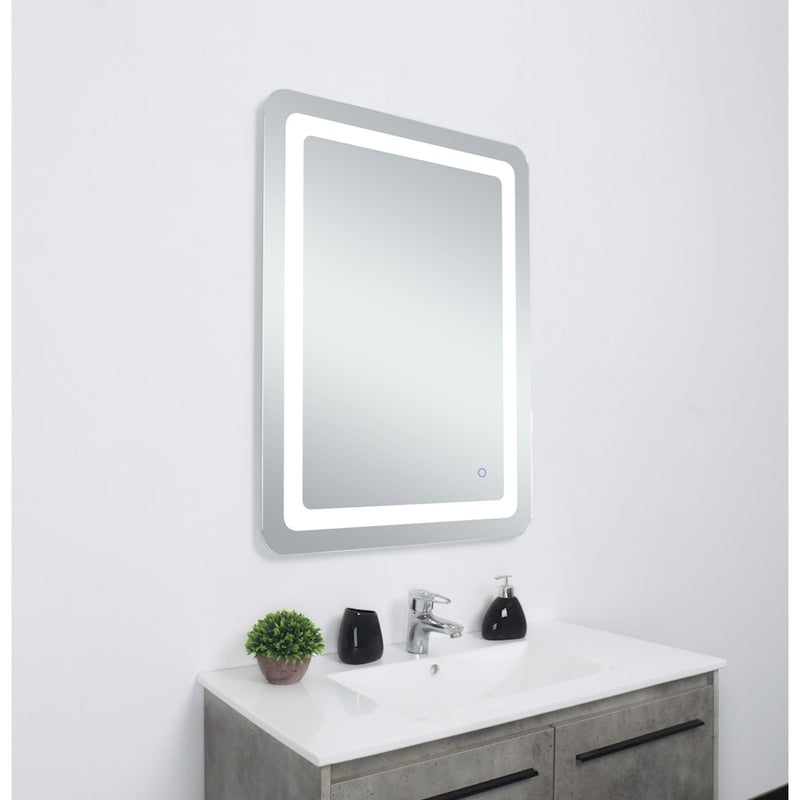 Elegant Decor Genesis 27X36" Soft Edge LED Mirror, Glossy White