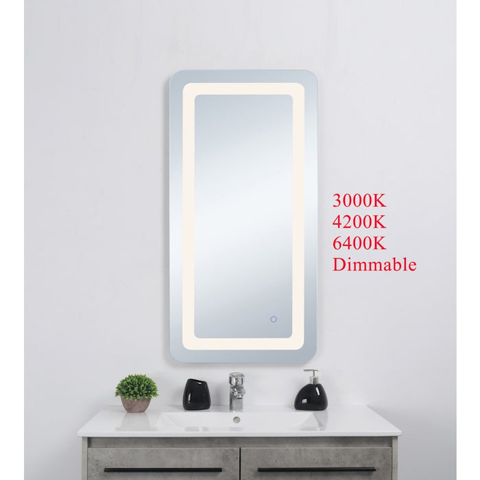 Elegant Decor Genesis 27X40" Soft Edge LED Mirror, Glossy White