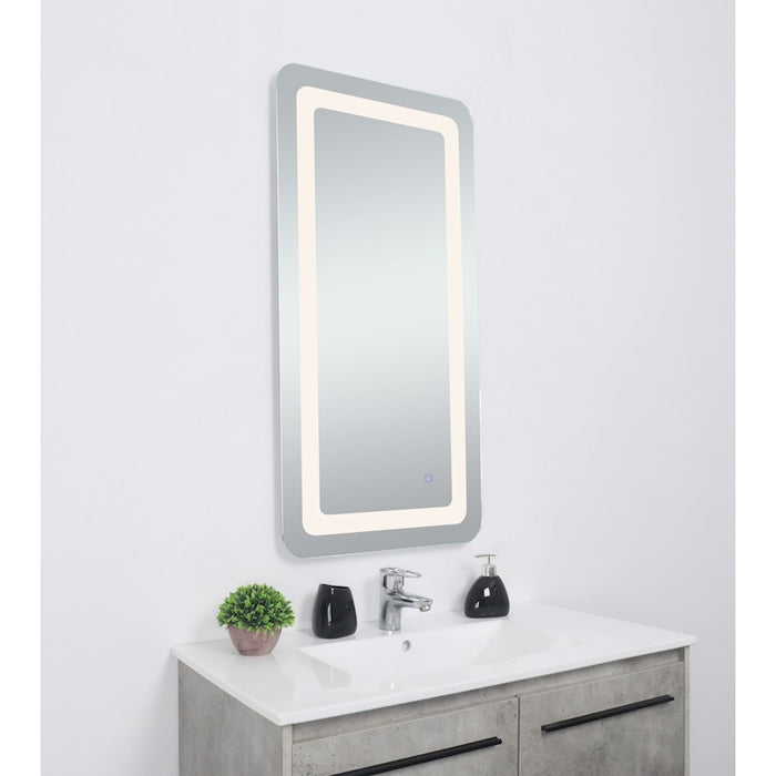 Elegant Decor Genesis 27X40" Soft Edge LED Mirror, Glossy White