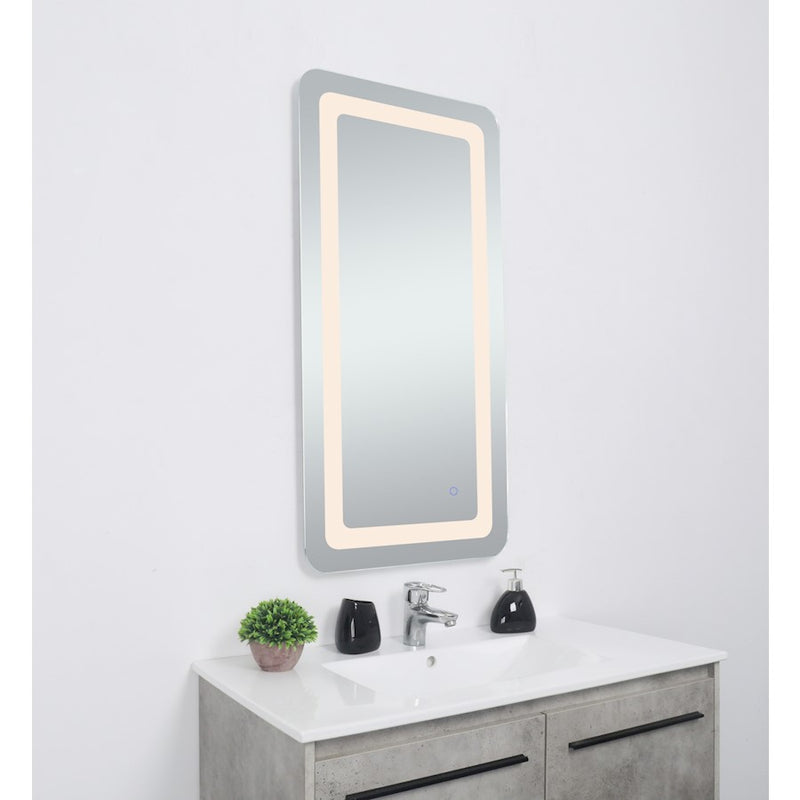 Elegant Decor Genesis 27X40" Soft Edge LED Mirror, Glossy White