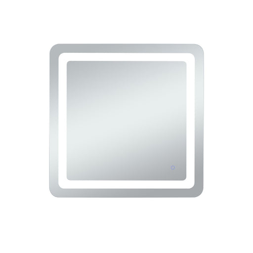 Elegant Decor Genesis 30X30" Soft Edge LED Mirror, Glossy White