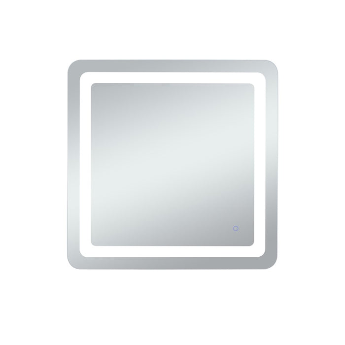 Elegant Decor Genesis 30X30" Soft Edge LED Mirror, Glossy White