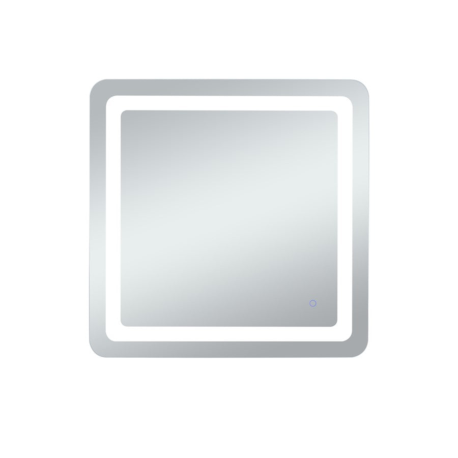 Elegant Decor Genesis 30X30" Soft Edge LED Mirror, Glossy White
