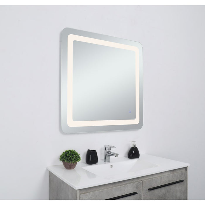 Elegant Decor Genesis 30X30" Soft Edge LED Mirror, Glossy White
