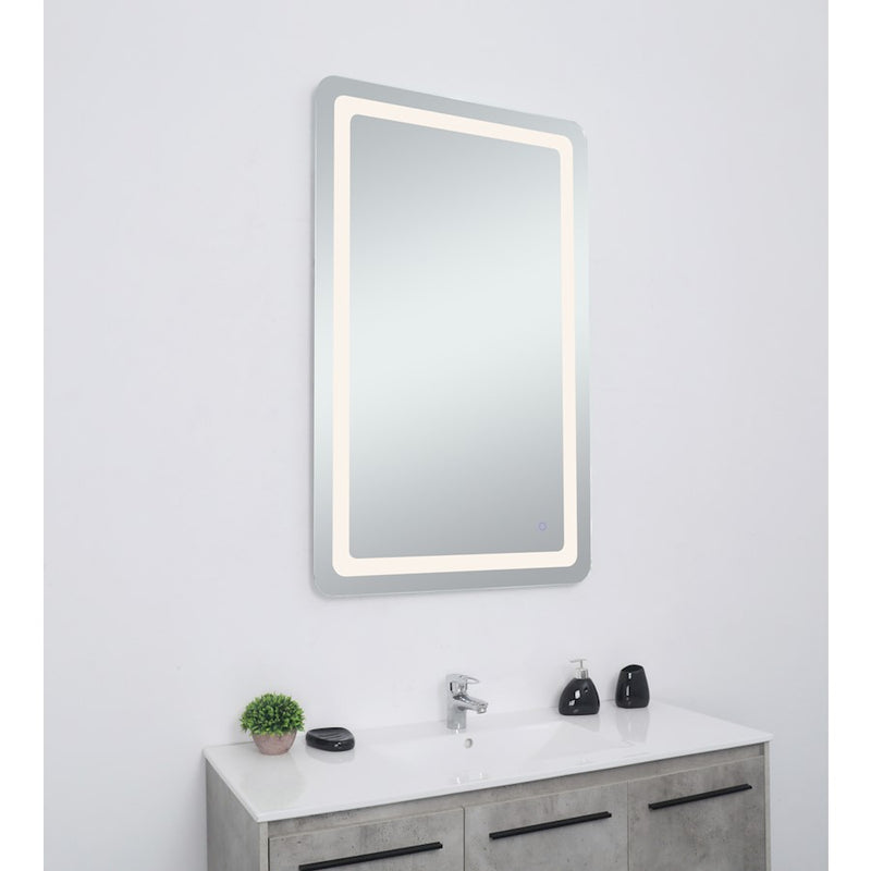 Elegant Decor Genesis 30X48" Soft Edge LED Mirror, Glossy White