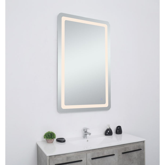 Elegant Decor Genesis 30X48" Soft Edge LED Mirror, Glossy White