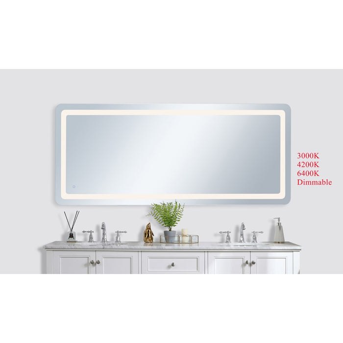 Elegant Decor Genesis 30X72" Soft Edge LED Mirror, Glossy White