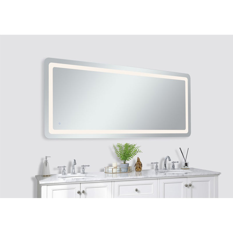 Elegant Decor Genesis 30X72" Soft Edge LED Mirror, Glossy White