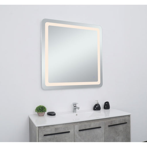 Elegant Decor Genesis 36X36" Soft Edge LED Mirror, Glossy White