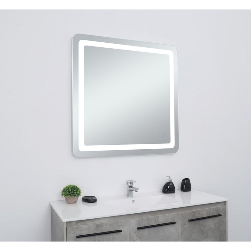 Elegant Decor Genesis 36X36" Soft Edge LED Mirror, Glossy White