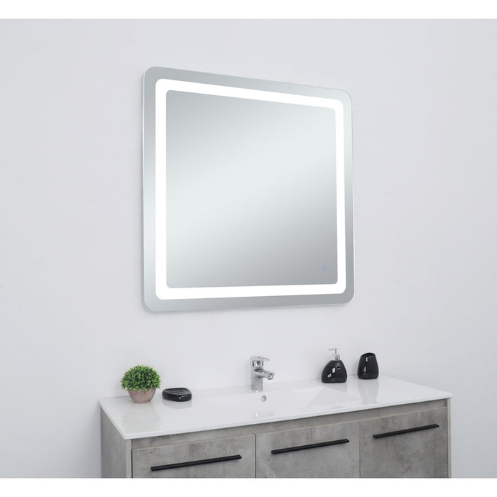 Elegant Decor Genesis 36X36" Soft Edge LED Mirror, Glossy White