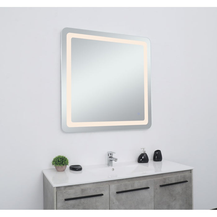 Elegant Decor Genesis 36X36" Soft Edge LED Mirror, Glossy White