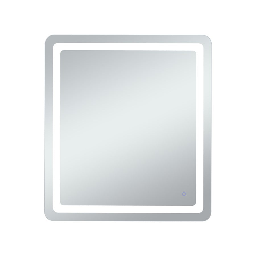Elegant Decor Genesis 36X40" Soft Edge LED Mirror, Glossy White
