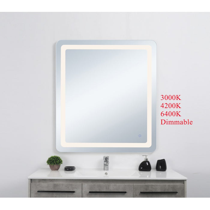 Elegant Decor Genesis 36X40" Soft Edge LED Mirror, Glossy White