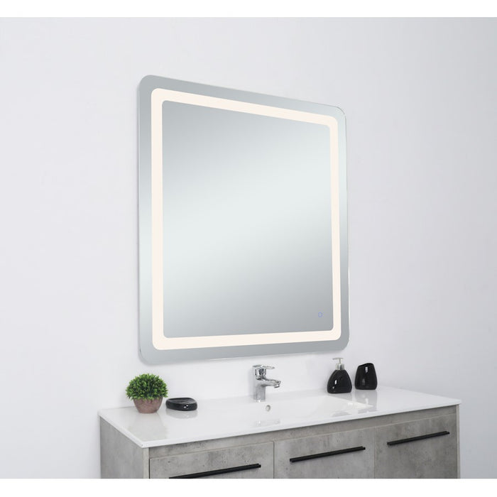 Elegant Decor Genesis 36X40" Soft Edge LED Mirror, Glossy White