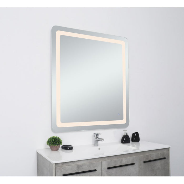 Elegant Decor Genesis 36X40" Soft Edge LED Mirror, Glossy White