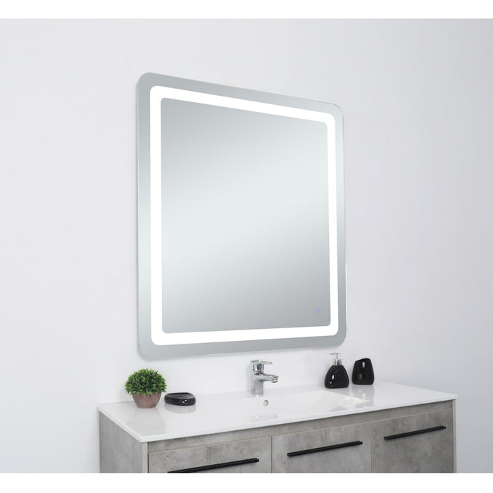 Elegant Decor Genesis 36X40" Soft Edge LED Mirror, Glossy White