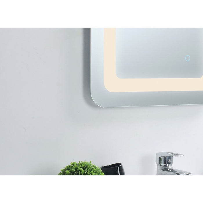 Elegant Decor Genesis 36X40" Soft Edge LED Mirror, Glossy White
