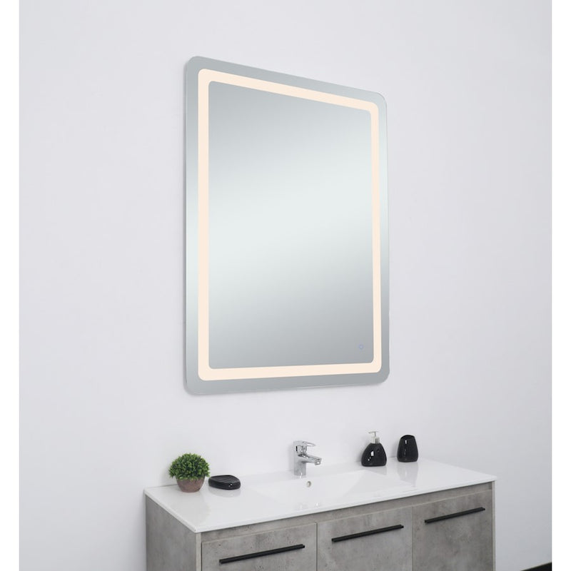 Elegant Decor Genesis 36X48" Soft Edge LED Mirror, Glossy White