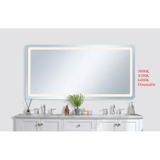 Elegant Decor Genesis 36X72" Soft Edge LED Mirror, Glossy White
