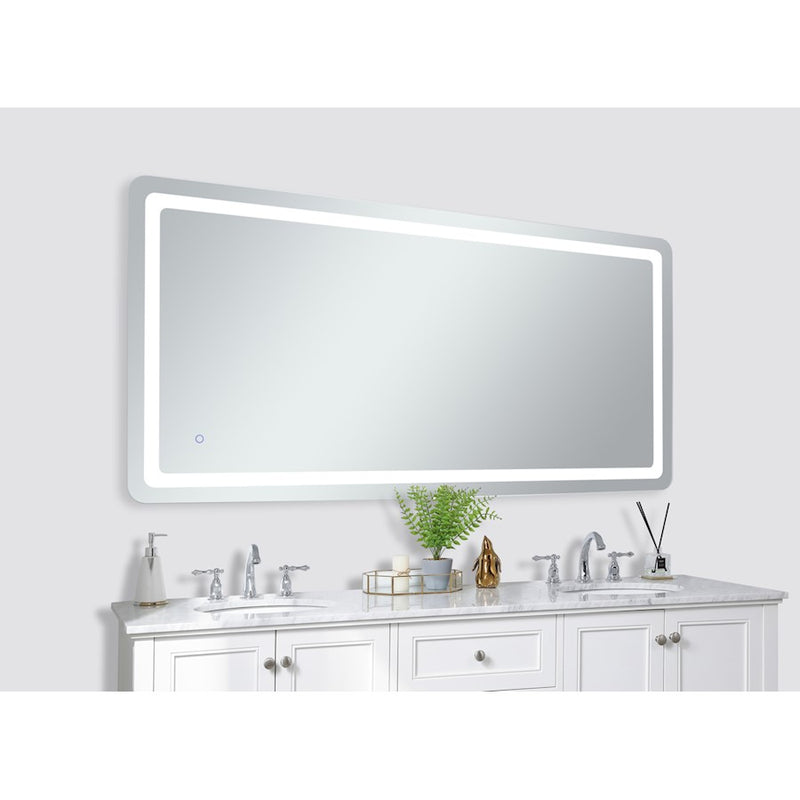 Elegant Decor Genesis 36X72" Soft Edge LED Mirror, Glossy White