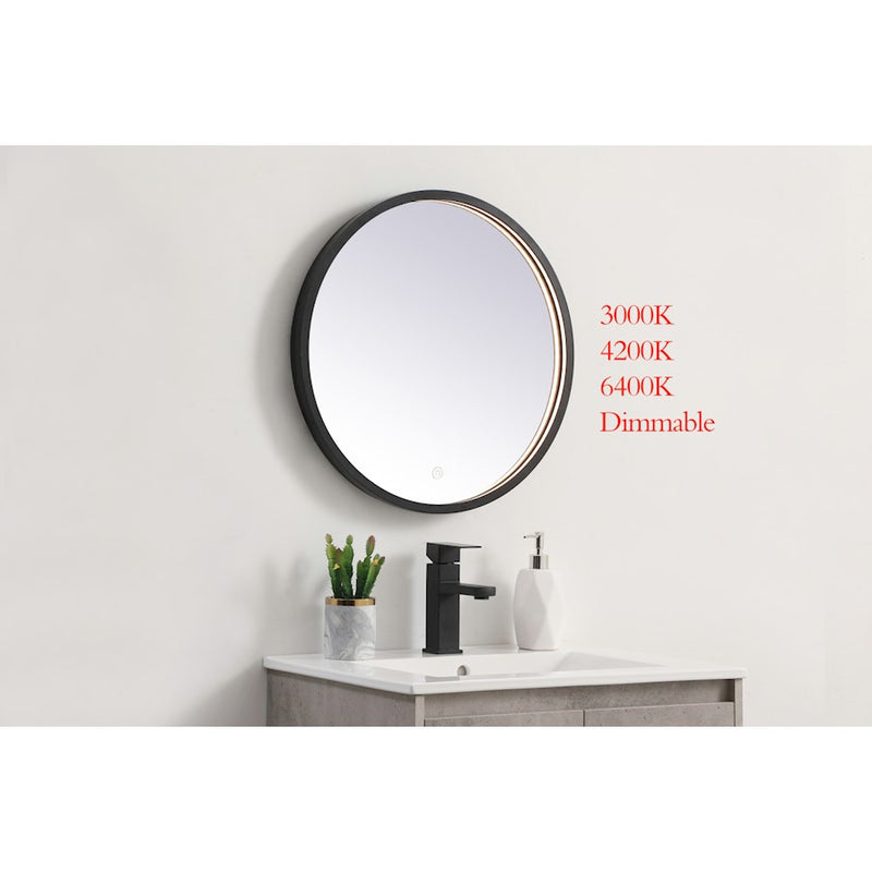 Elegant Decor Pier 21" LED Mirror/3000K/4200K/6400K, Black