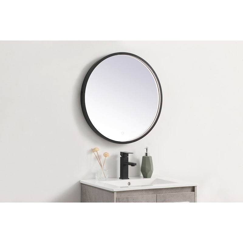 Elegant Decor Pier 24" LED Mirror/3000K/4200K/6400K, Black