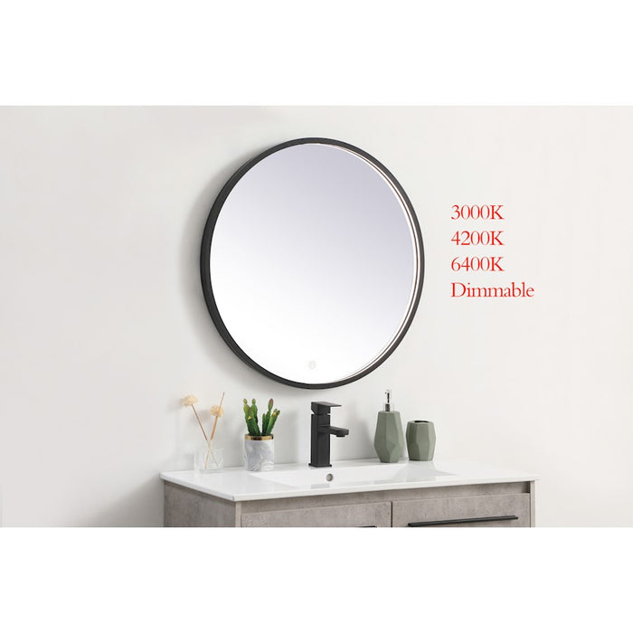 Elegant Decor Pier 28" LED Mirror/3000K/4200K/6400K, Black