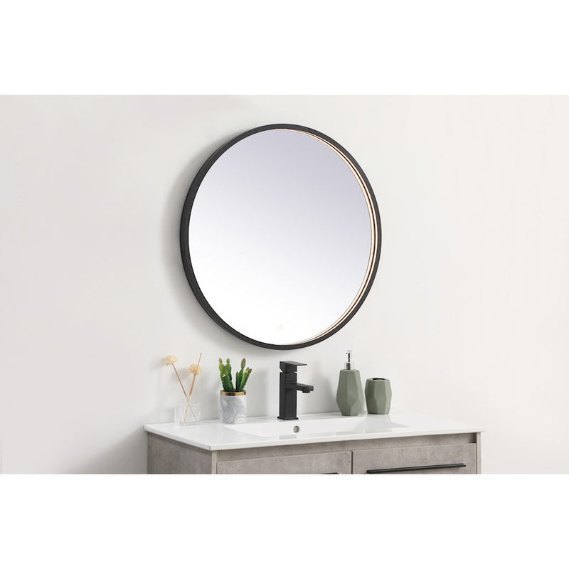 Elegant Decor Pier 28" LED Mirror/3000K/4200K/6400K, Black