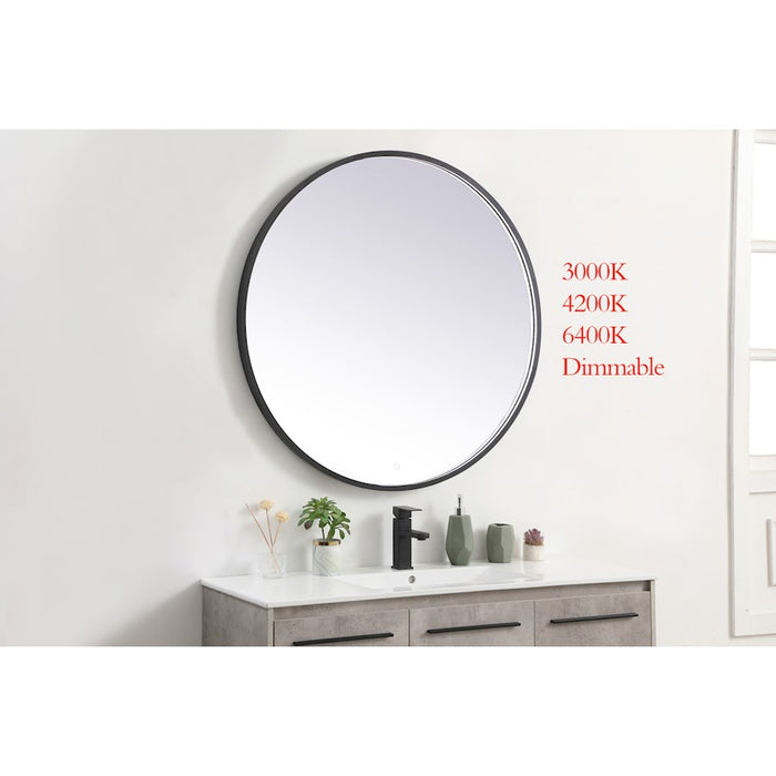 Elegant Decor Pier 39" LED Mirror/3000K/4200K/6400K, Black