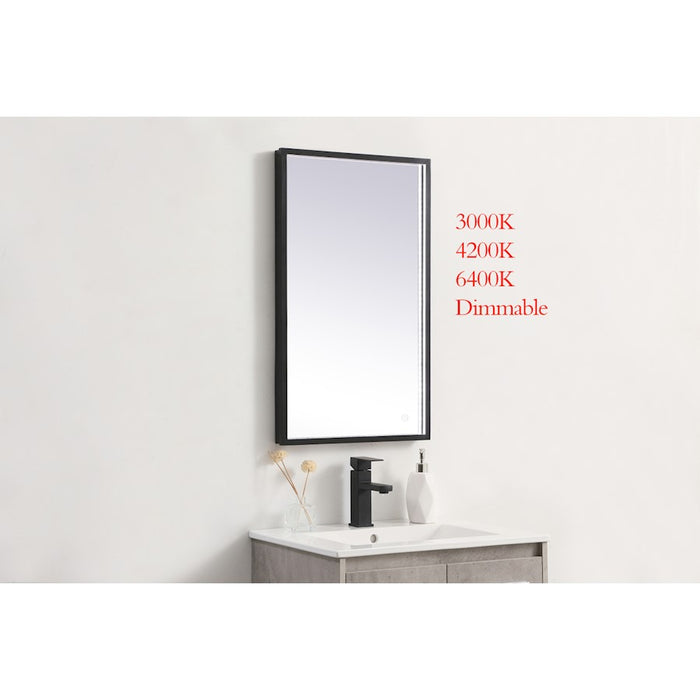 Elegant Decor Pier 18X30" LED Mirror/3000K/4200K/6400K, Black