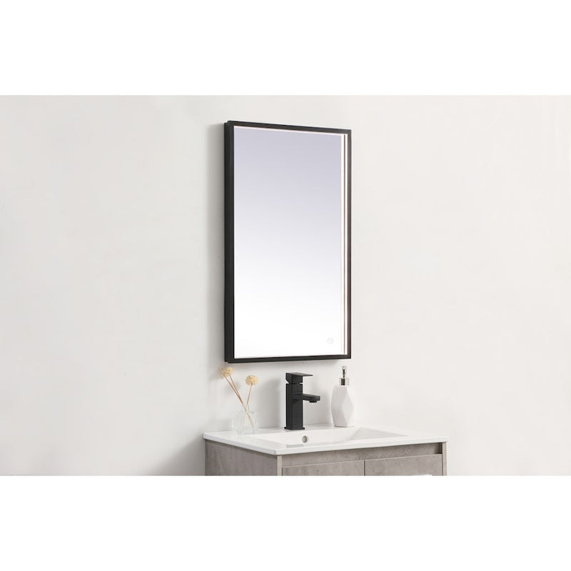 Elegant Decor Pier 18X30" LED Mirror/3000K/4200K/6400K, Black