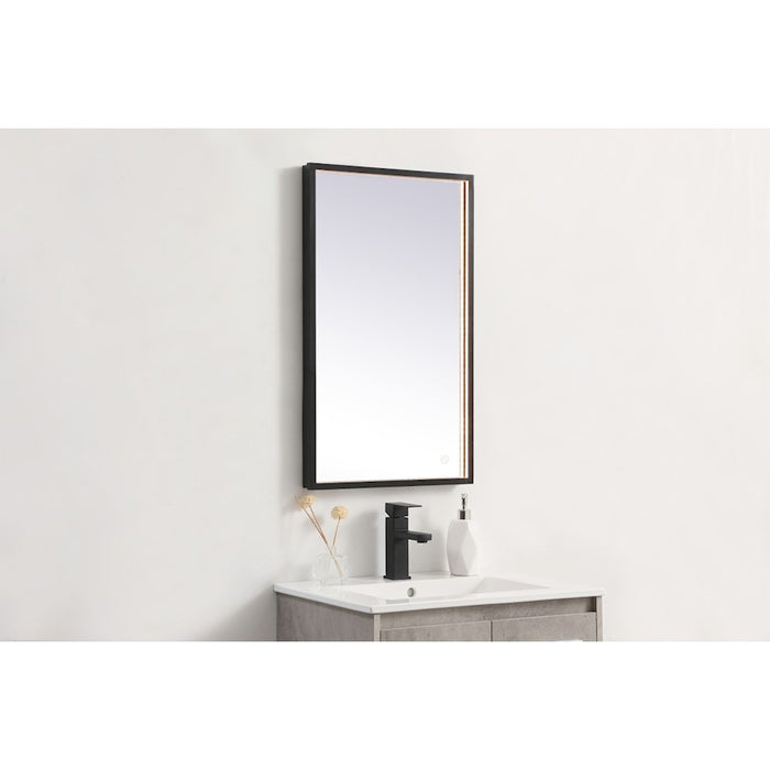 Elegant Decor Pier 18X30" LED Mirror/3000K/4200K/6400K, Black