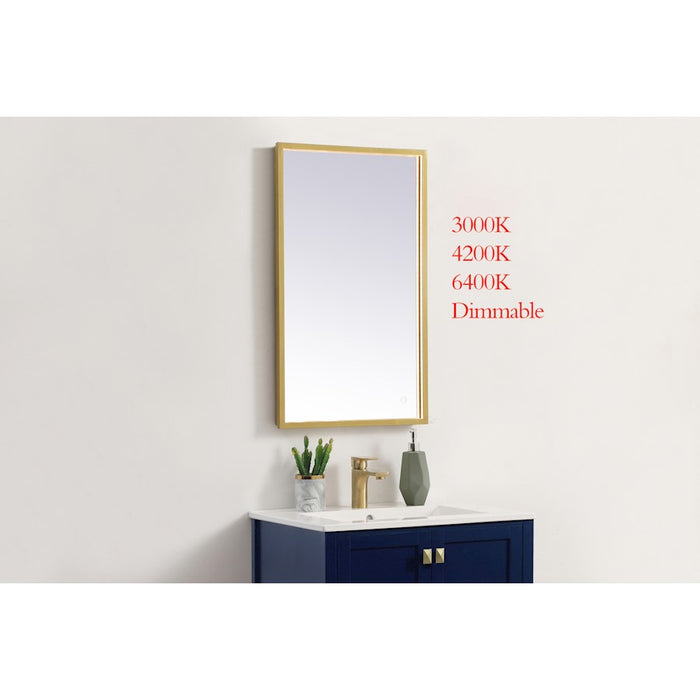 Elegant Decor Pier 18X30" LED Mirror/3000K/4200K/6400K, Brass