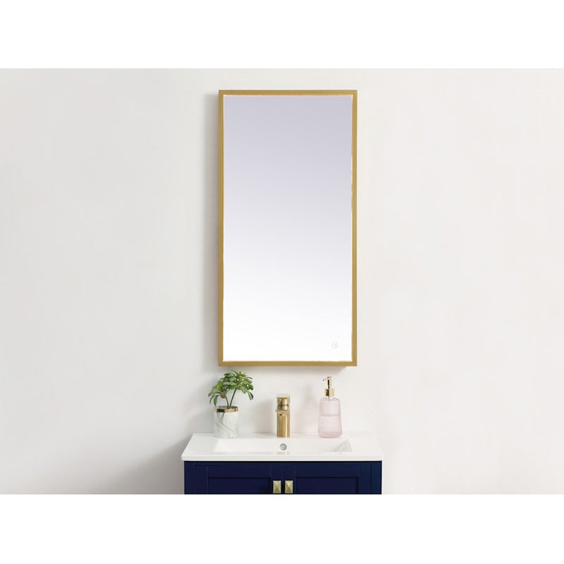 Elegant Decor Pier 18X36" LED Mirror/3000K/4200K/6400K, Brass