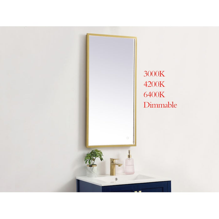 Elegant Decor Pier 18X36" LED Mirror/3000K/4200K/6400K, Brass