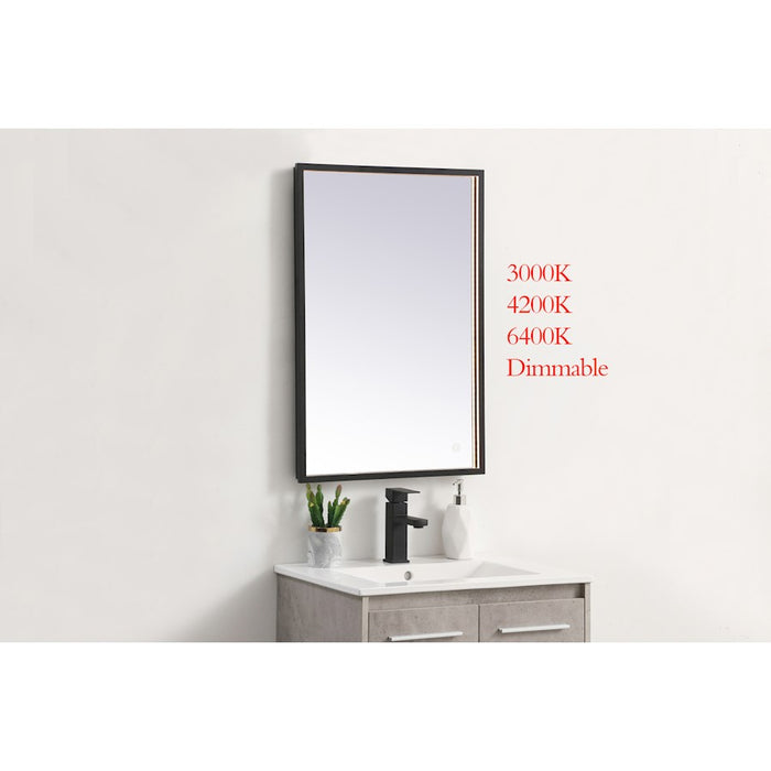 Elegant Decor Pier 20X30" LED Mirror/3000K/4200K/6400K, Black