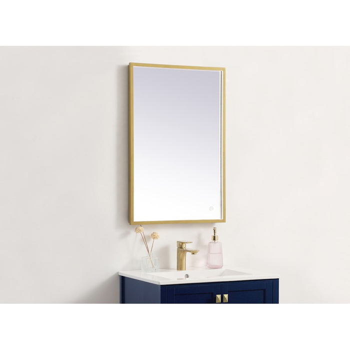 Elegant Decor Pier 20X30" LED Mirror/3000K/4200K/6400K, Brass