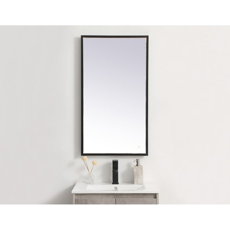 Elegant Decor Pier 20X36" LED Mirror/3000K/4200K/6400K, Black
