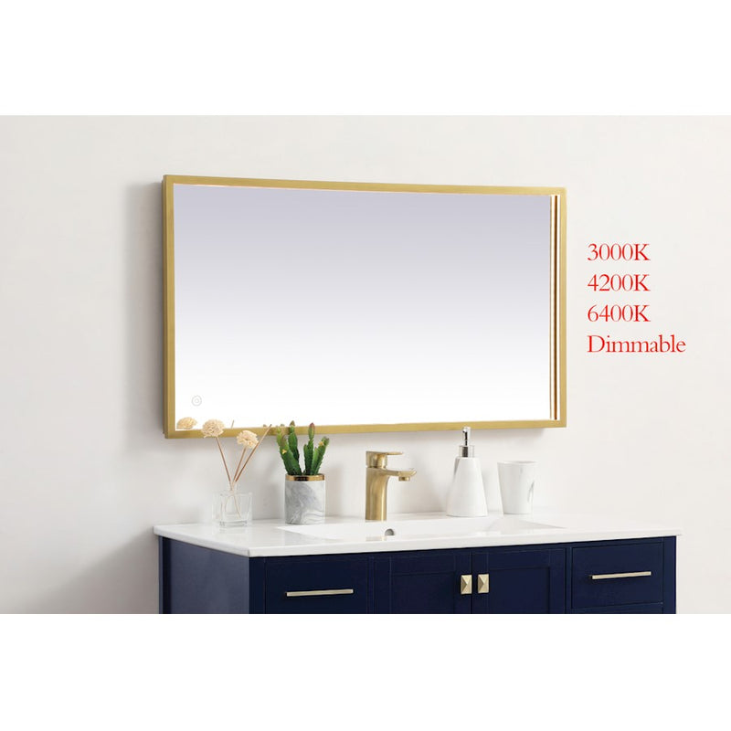 Elegant Decor Pier 20X36" LED Mirror/3000K/4200K/6400K, Brass