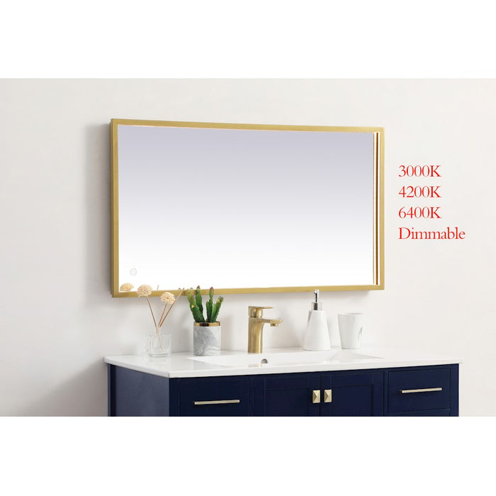 Elegant Decor Pier 20X36" LED Mirror/3000K/4200K/6400K, Brass
